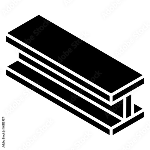 
An icon design of steel girder in glyph isometric style 
