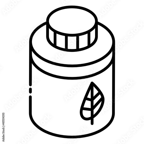 
Leaf on bottle denoting herbal medicine icon
