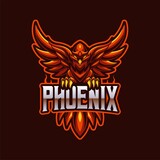 Phoenix E-sports Mascot Team Gaming Logo Template