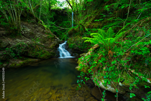 Lami  a waterfall  Lami  a  Saja Besaya Natural Park  Cantabria  Spain  Europe