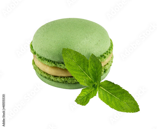 Macaroon isolated on white background with clipping path photo