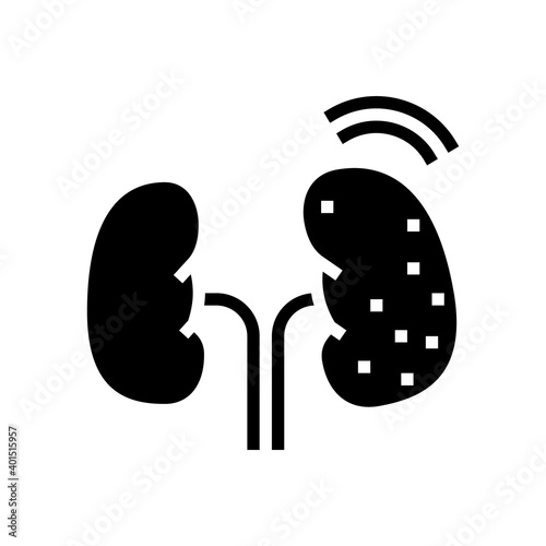 cancer kidney glyph icon vector. cancer kidney sign. isolated contour symbol black illustration
