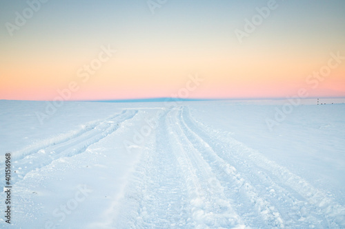 beautiful landscape with fresh snow winter background banner © Melinda Nagy