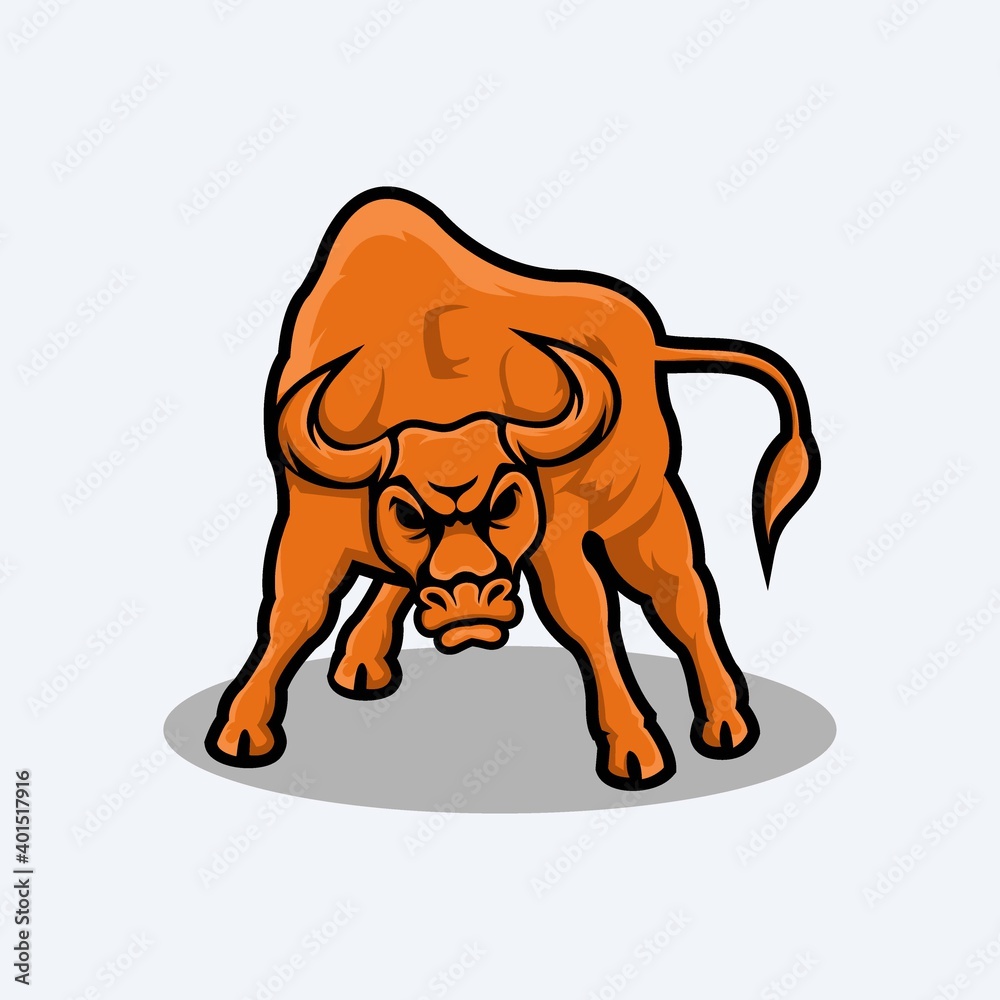 Fototapeta premium Angry Bull Vector Design Template