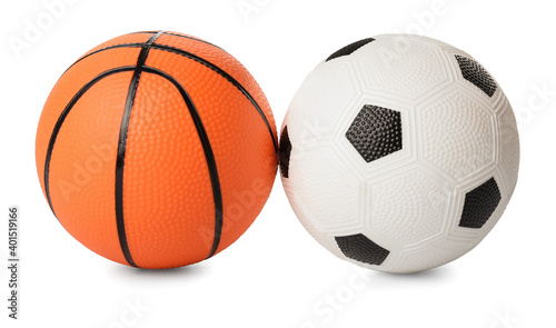 Sports balls on white background