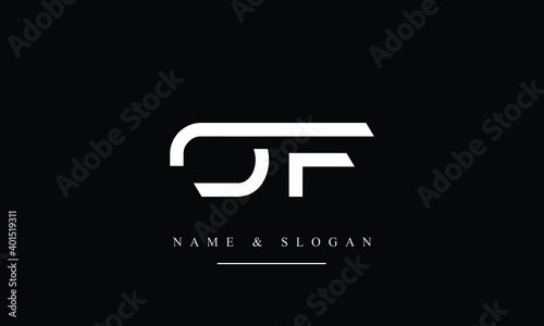 OF, FO, O, F Letter Logo Design with Creative Modern Trendy Typography