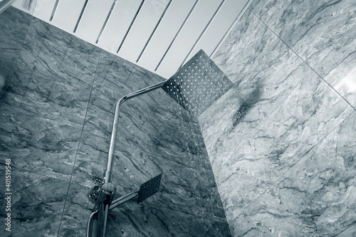 Фотография Modern shower closeup at home