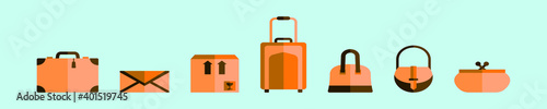 set of case cartoon icon design template with various models. vector illustration isolated on blue background