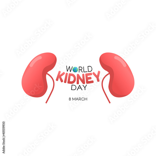 vector graphic of world kidney day good for polar kidney day celebration. flat design. flyer design.flat illustration.