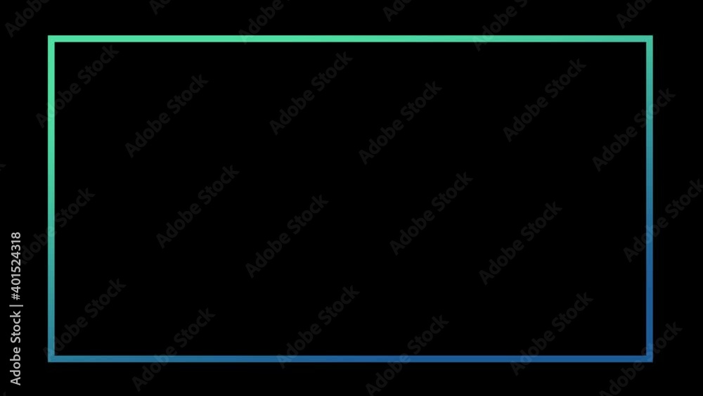 Colorful frame on black background. Seamless looped animation motion graphic.