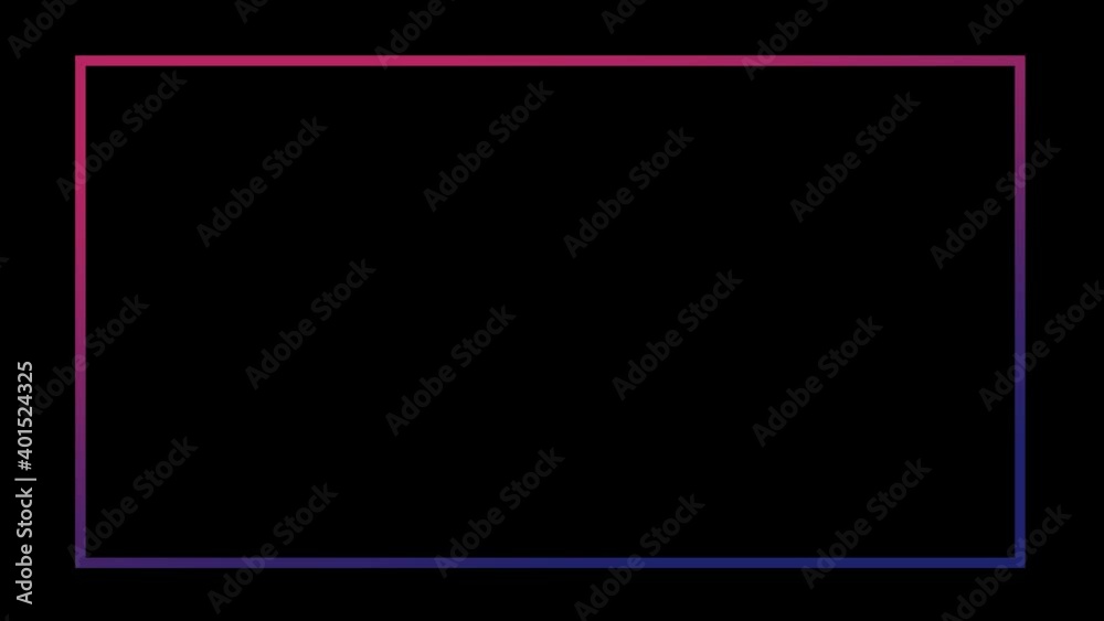 Colorful frame on black background. Seamless looped animation motion graphic.