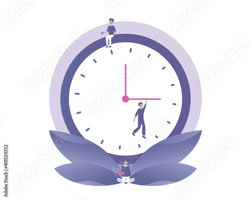 A men had set a deadline for work. Vector illustration for telework, remote working, social media, business, finance, and start up
