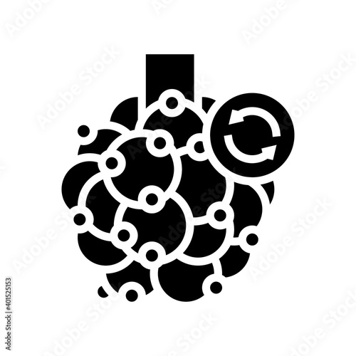 interstitial lung disease glyph icon vector. interstitial lung disease sign. isolated contour symbol black illustration