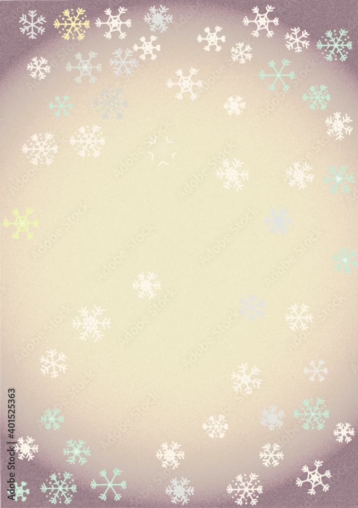 Vektorgrafik with snowflakes on purple ecru background. Vertical. Snowflakes in different layers and colors. Vektorgrafik with snowflakes on purple ecru background. Vertical. Snowflakes in different layers and colors.