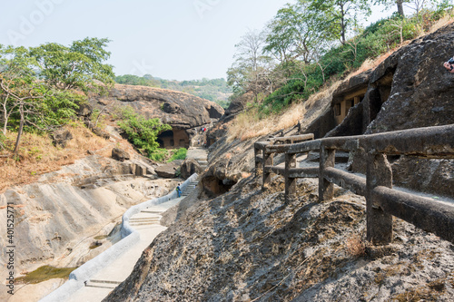 Kanheri cave complex, which is situated inside the Sanjay Gandhi National Park in the Borivali region of Mumbai, Indian photo