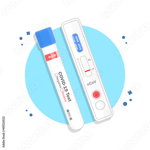 Coronavirus Test Kit White Background Flat Design