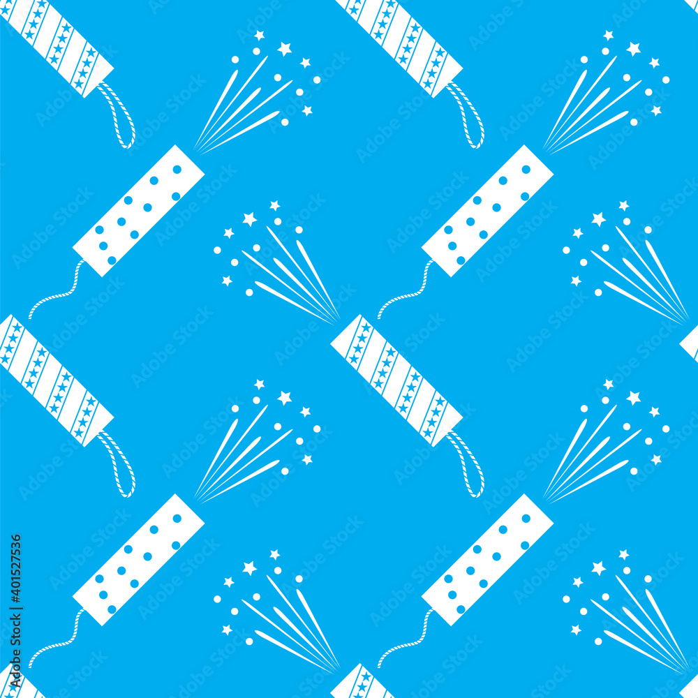 Set of Different Slapstick Icon Isolated on Blue Background. Seamless Pattern.