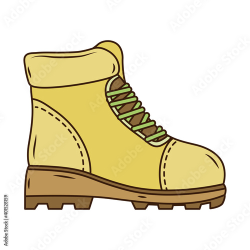 camping boot line and fill style icon