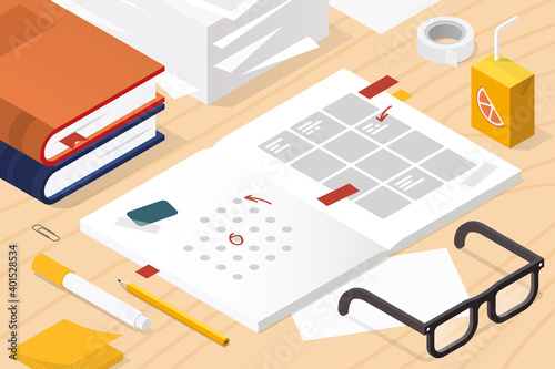 Isometric Planning The Week Illustration