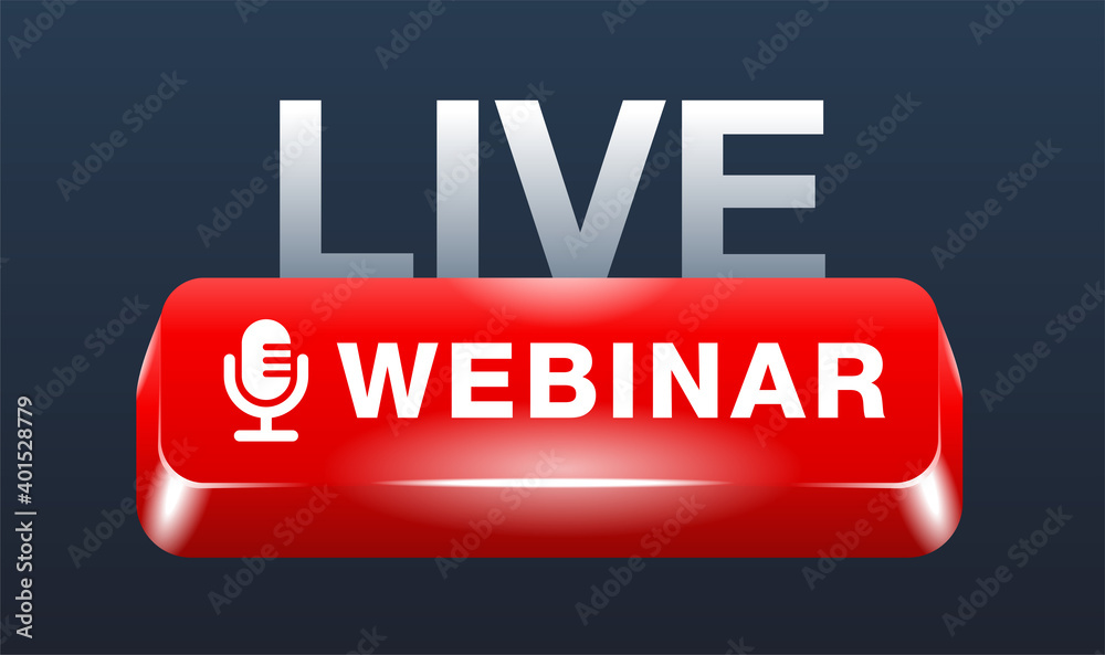 Live webinar banner - red key with microphone icon Live webinar banner - red key with microphone icon