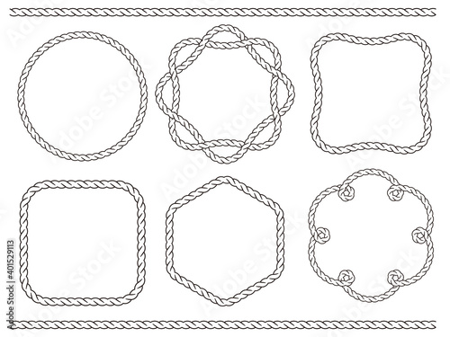 ロープ 縄のフレームセット Rope frame