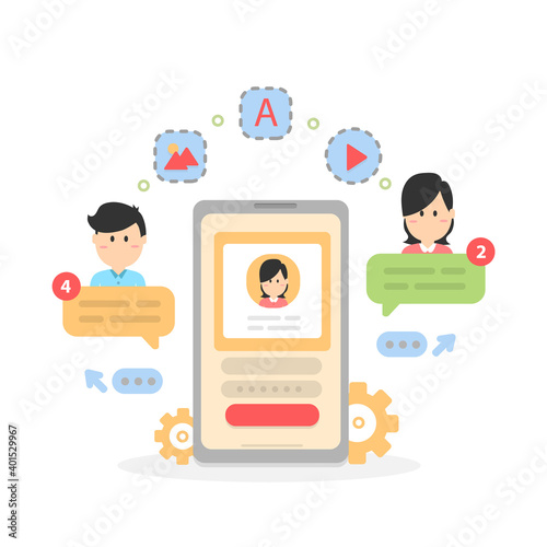New Chat messages notification, social network, news, speech bubbles