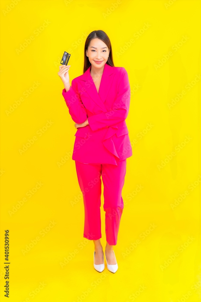 Portrait beautiful young asian woman with credit card for shopping Portrait beautiful young asian woman with credit card for shopping