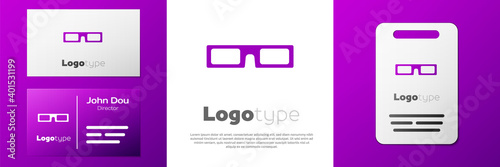 Logotype cinema glasses icon isolated on white background. Logo design template element. Vector Illustration.