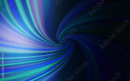 Dark BLUE vector template with lines. A shining illustration, which consists of curved lines. Colorful wave pattern for your design.