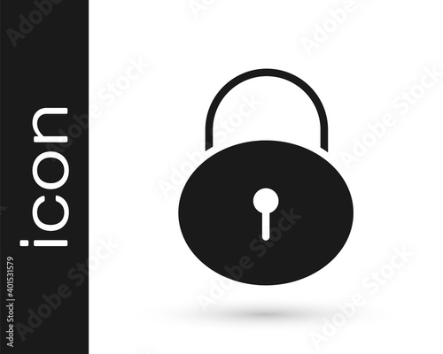 Grey Lock icon isolated on white background. Padlock sign. Security, safety, protection, privacy concept. Vector Illustration.