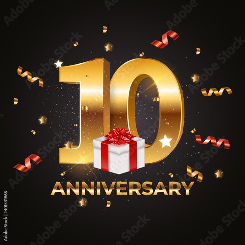 Template Logo 10 Years Anniversary Vector Illustration EPS10