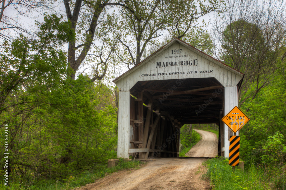 Marshall Covered Bridge in Indiana, United States Marshall Covered Bridge in Indiana, United States