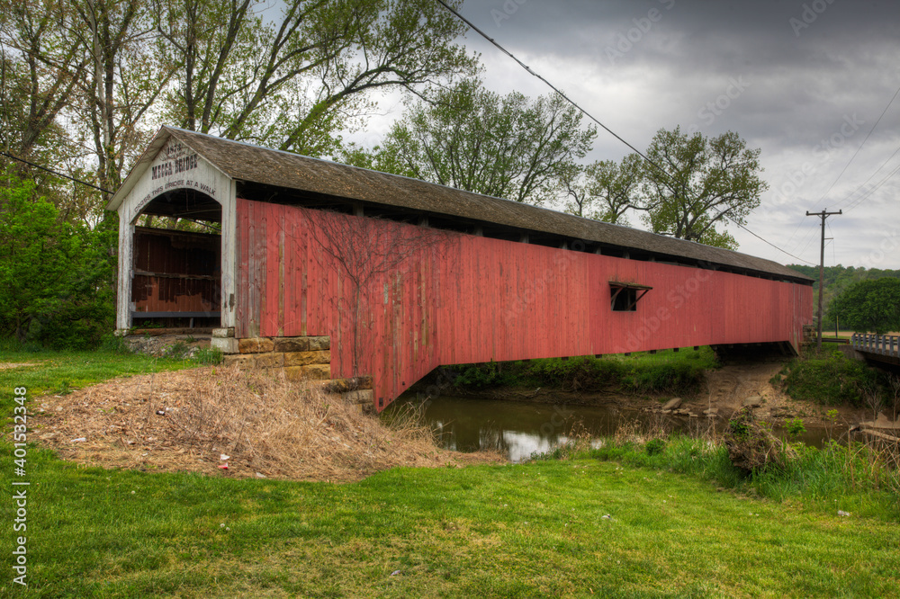 Mecca Covered Bridge in Indiana, United States Mecca Covered Bridge in Indiana, United States