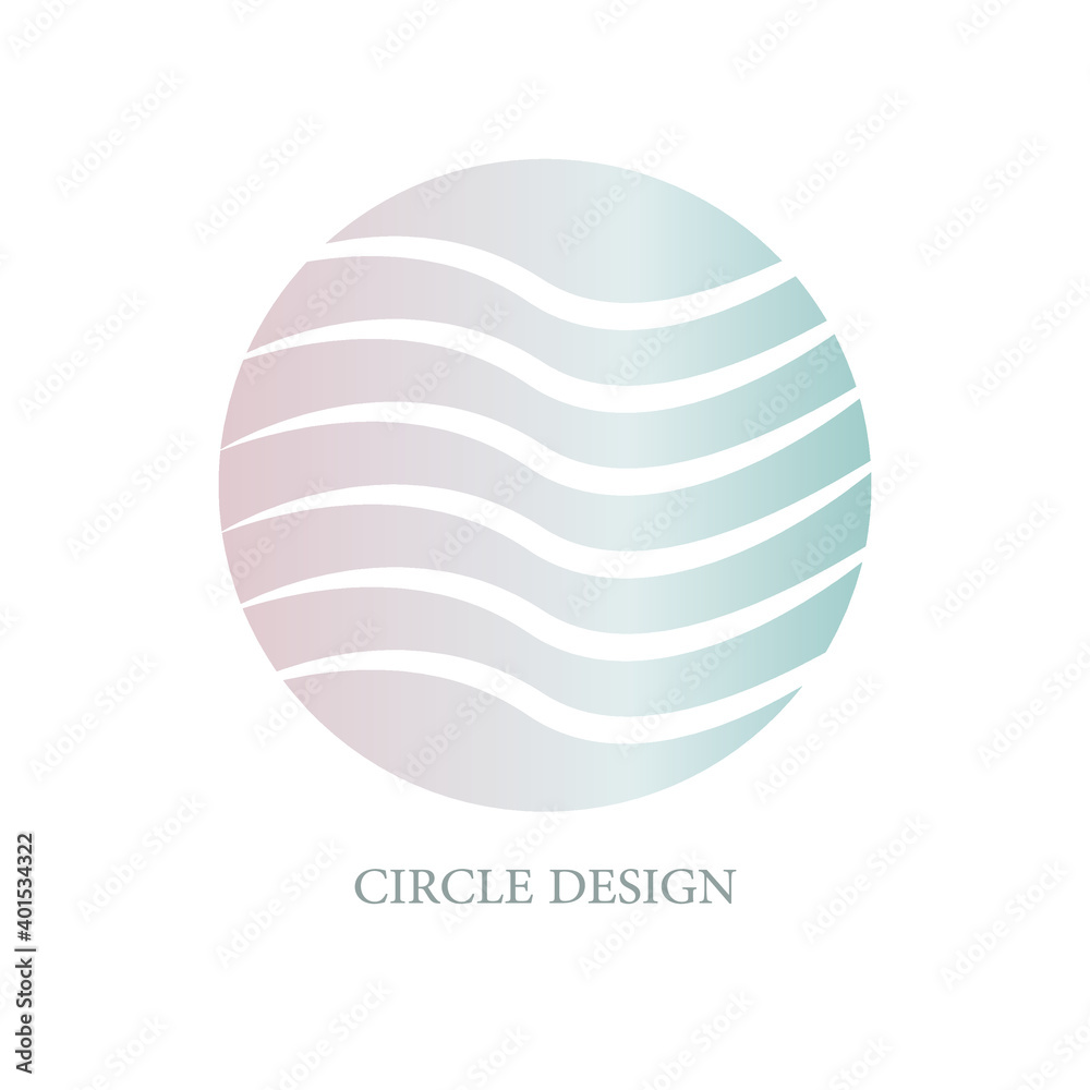 Simple circle with waves. Vector circle with gradient fill. Simple circle with waves. Vector circle with gradient fill.
