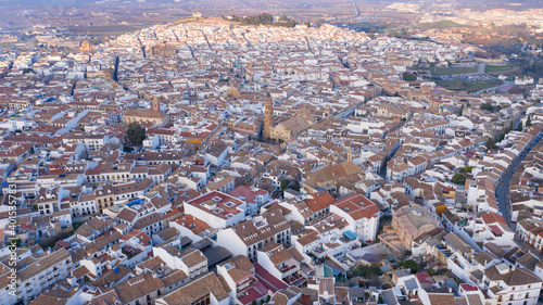Aerial image of nice white town in Andalusia, south Spain