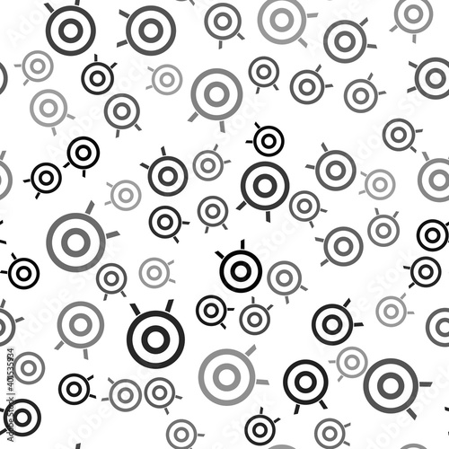 Black Target sport icon isolated seamless pattern on white background. Clean target with numbers for shooting range or shooting. Vector.