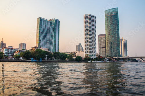 Bangkok Thailand Southeast Asia Traveling on the Chao Phraya River as part of an educational tour © Willi
