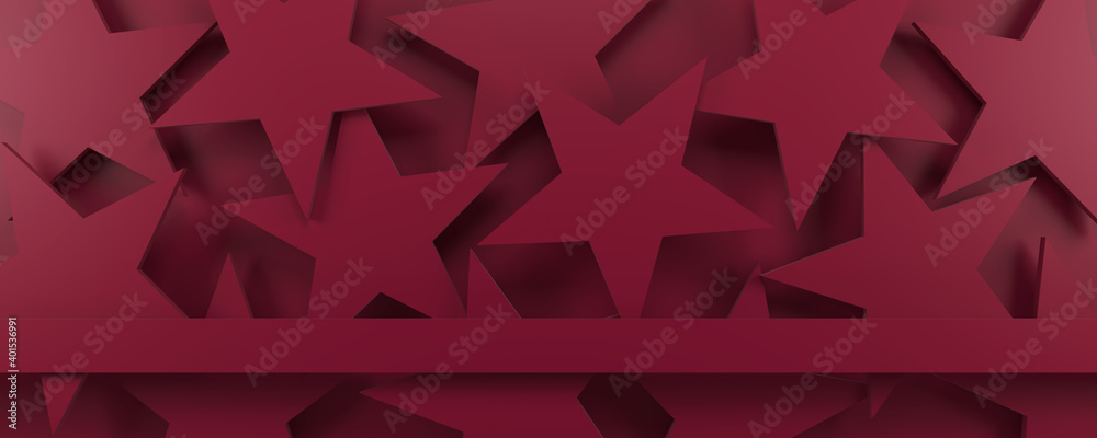 Obraz premium Red geometric 3d stars background