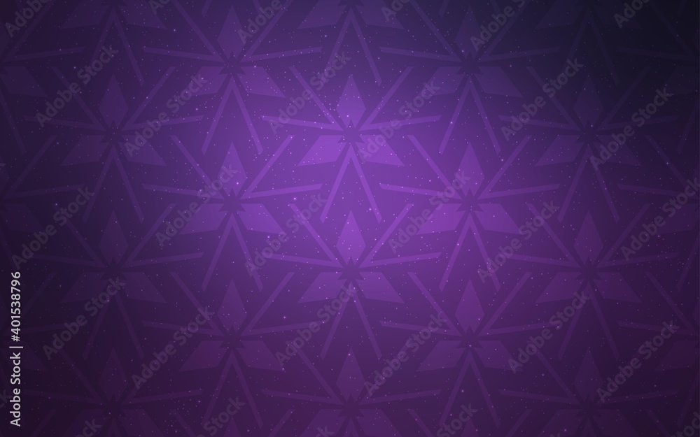 Obraz premium Dark Purple vector background with polygonal style. Decorative design in abstract style with triangles. Pattern for websites.