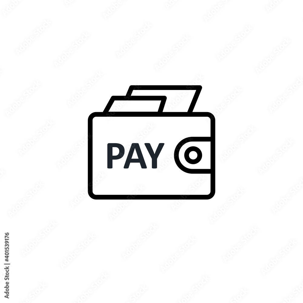 Payment wallet icon. E-commerce theme icon design. outline style icon. Vector Payment wallet icon. E-commerce theme icon design. outline style icon. Vector