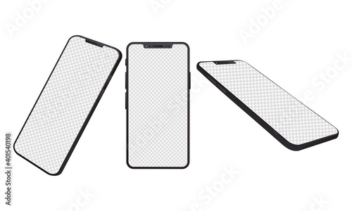 smartphones mockup devices isolated icons