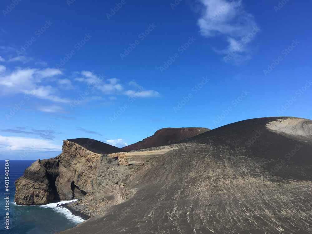 Moon like deserted volcano of Capelinhos, at Faial, Azores