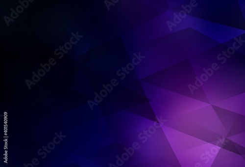 Dark Purple vector gradient triangles pattern.