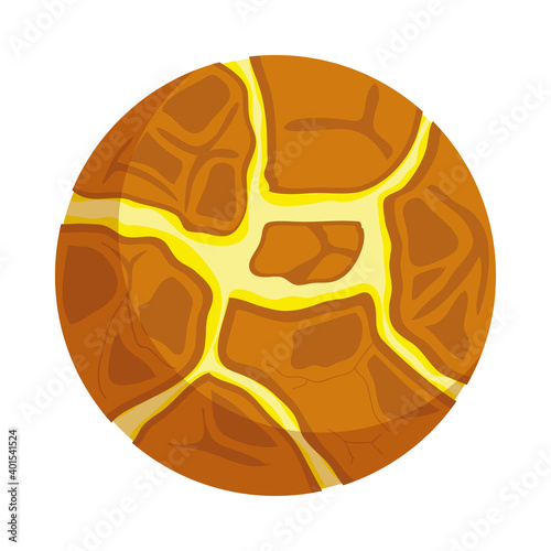 space planet orange color with rivens isolated style icon