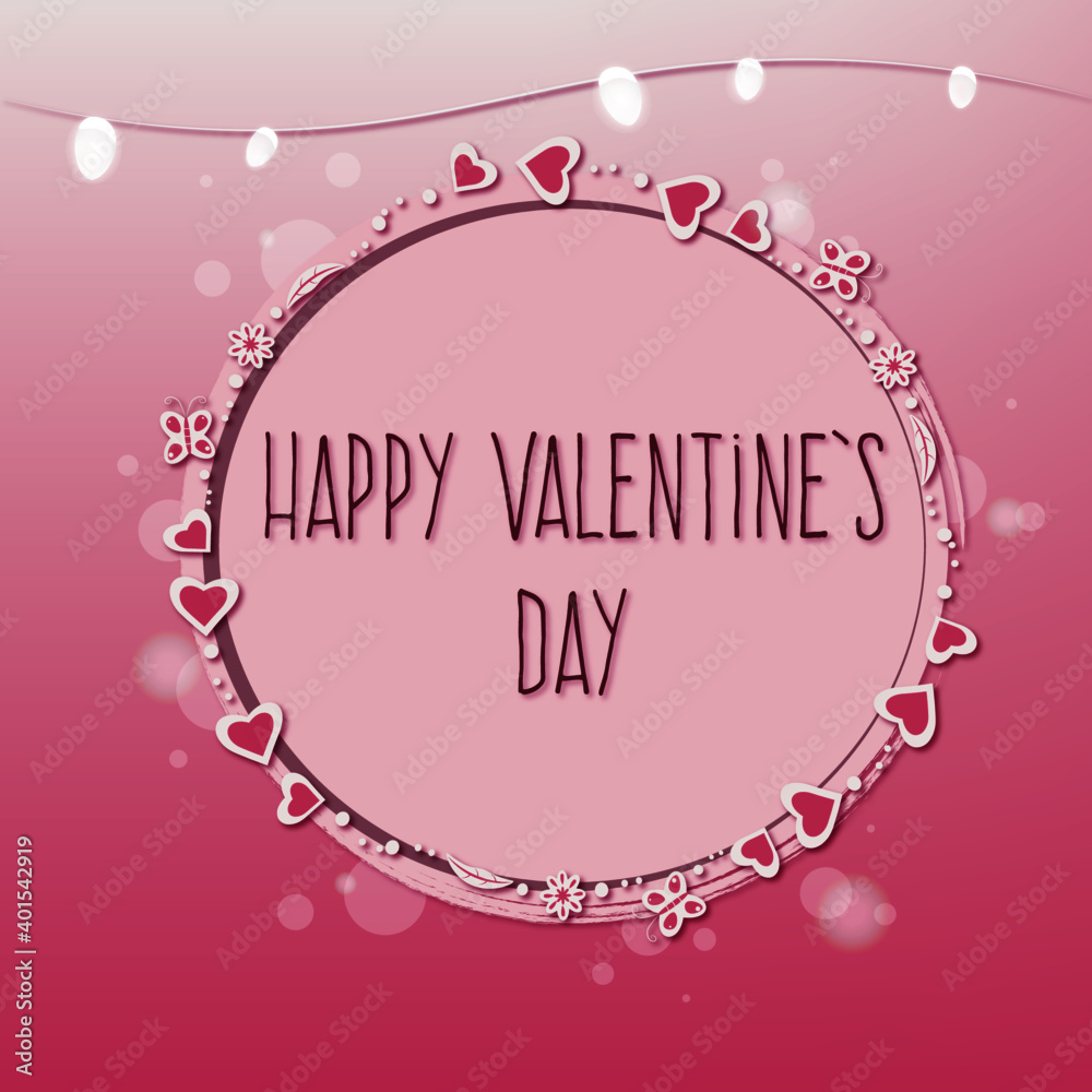 pink happy valentine's day background with heart and lights pink happy valentine's day background with heart and lights