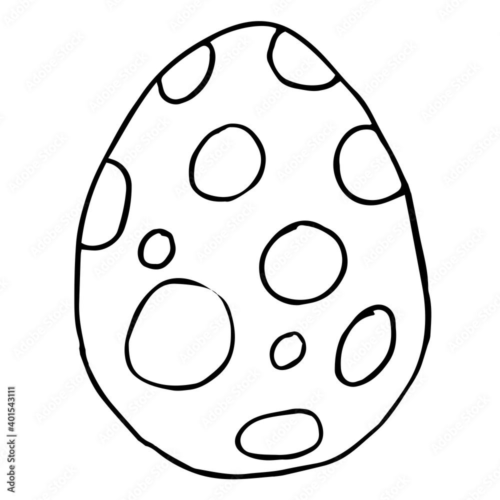 Spotted Easter Egg vector black and white line art. Catolic Easter symbol. For invitention, postcard, coloring book. Spotted Easter Egg vector black and white line art. Catolic Easter symbol. For invitention, postcard, coloring book.