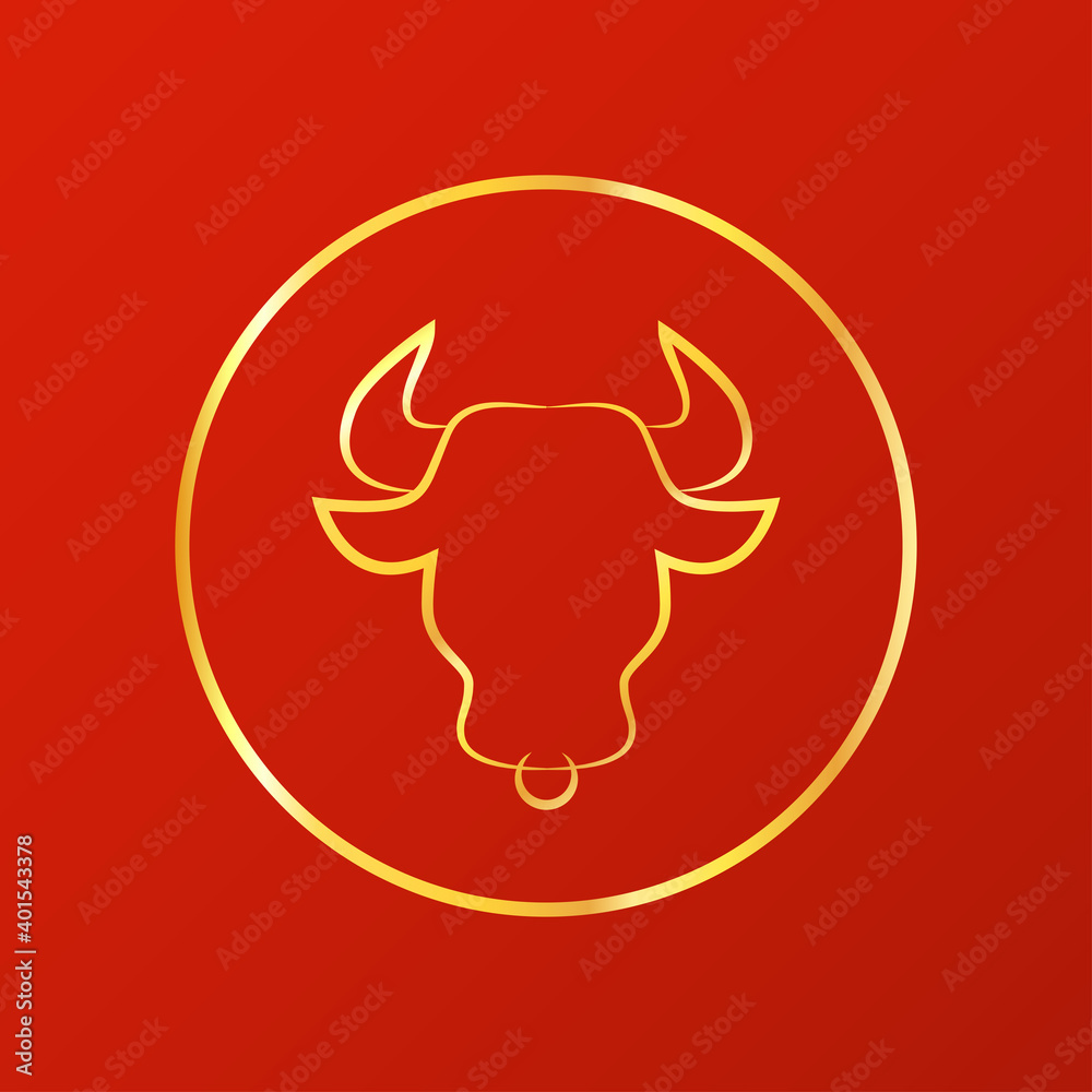 Chinese Happy new year 2021. Happy new year. Year of the Ox with abstract gold line. Chinese Happy new year 2021. Happy new year. Year of the Ox with abstract gold line.