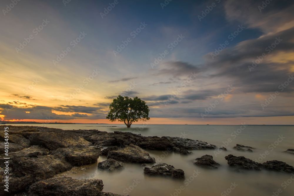 Sunset on nunsui beach is dramatic Sunset on nunsui beach is dramatic