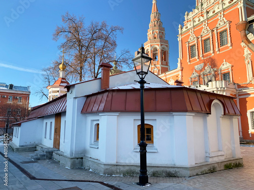 The church of Iova Pochaevsky in kadashi in the winter. Russia, Moscow photo