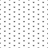 Square seamless background pattern from black bow symbols. The pattern is evenly filled. Vector illustration on white background
